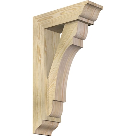 Ekena Millwork Olympic Traditional Rough Sawn Bracket w/ Offset Brace, Douglas Fir, 6"W x 18"D x 30"H BKT0604X18X30OLY01RDF
